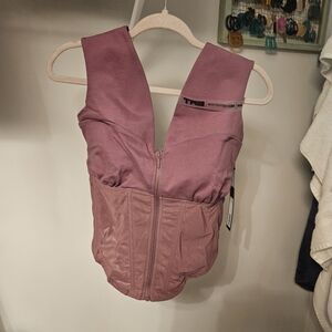 TA3 Grape Corsety Off Shoulder Bare Top | Sculpting | NWT | Size L